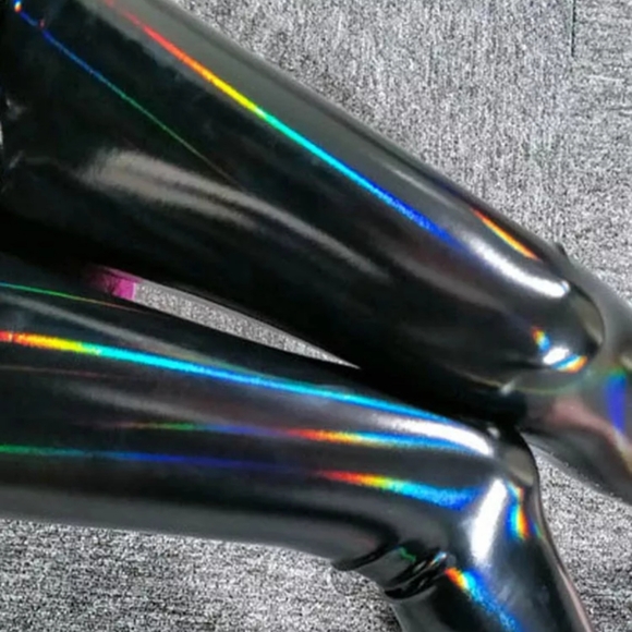 PVC STRETCH Iridescent 'Oil Slick' Leggings - Picture 7 of 16